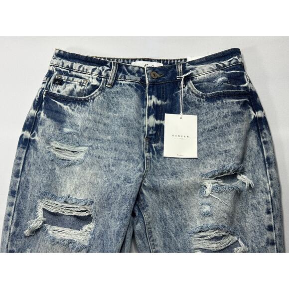 NWT Kancan Women's Relaxed Fit Distressed Tapered Denim Jeans - Size 7 (30x26.5) - Picture 3 of 8